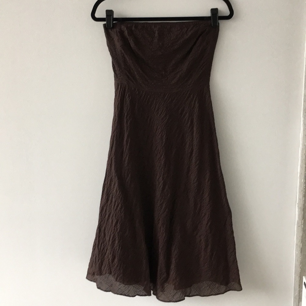 J.Crew Strapless Espresso Cotton Dress.  Size 0